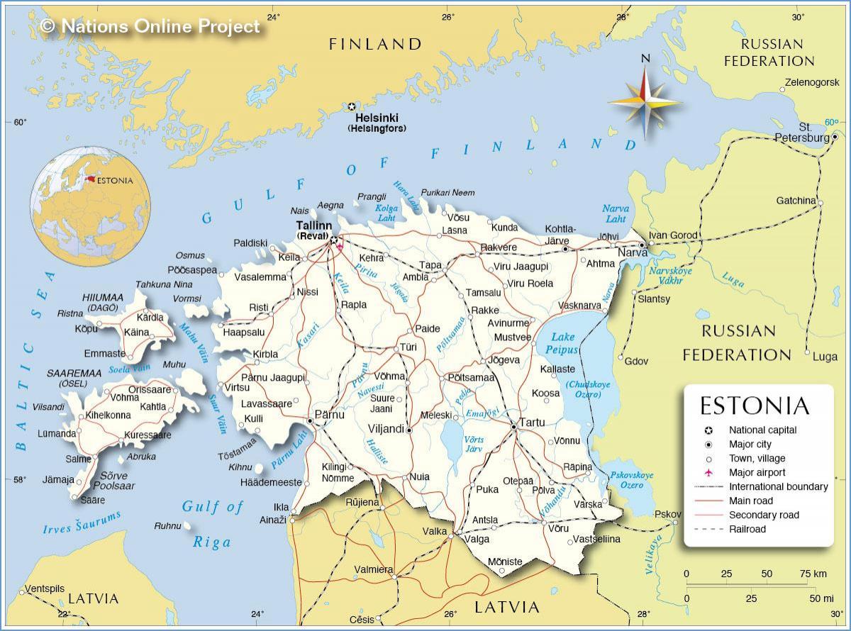 карта Естонії
