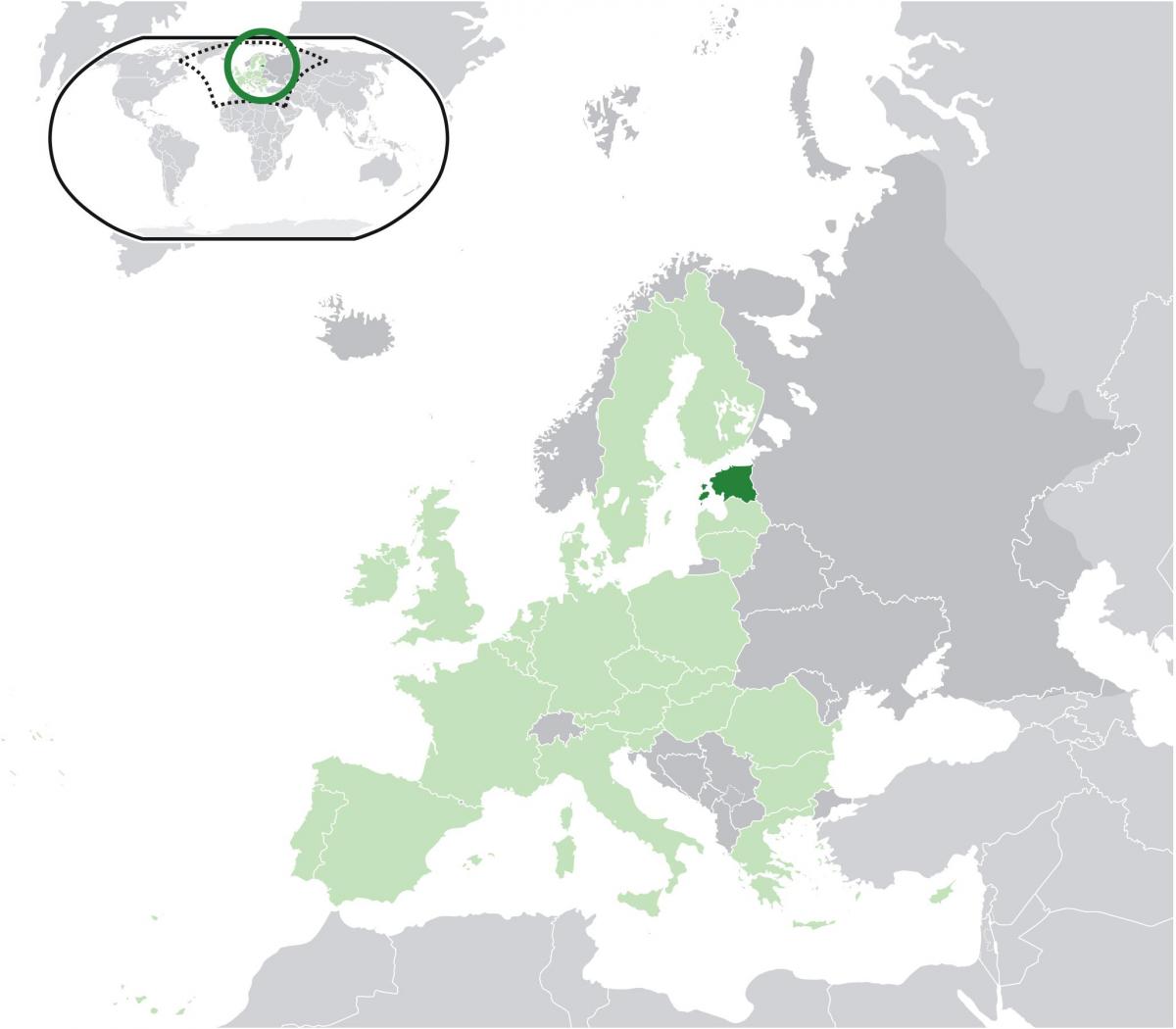 Естонія на карті Європи