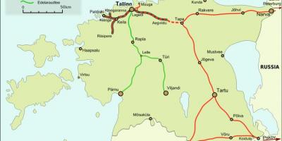 Карта естонська залізниця