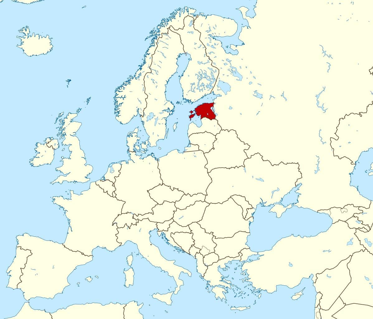 Розташування Естонії на карті світу