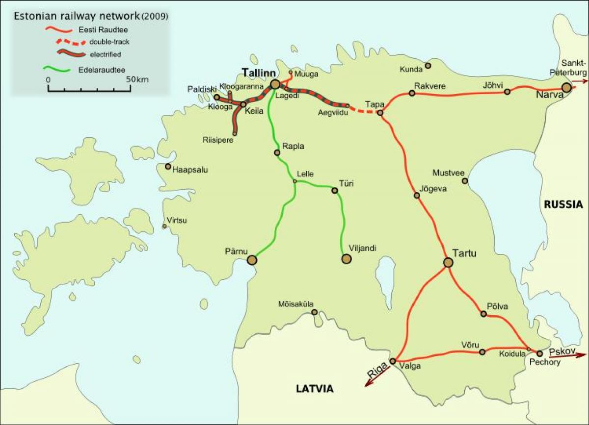 карта естонська залізниця