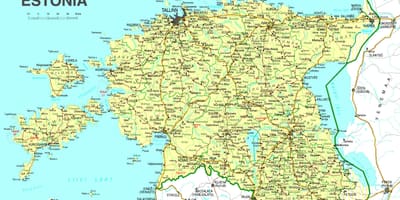 Карта Естонії дорозі