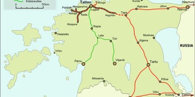 Карта естонська залізниця