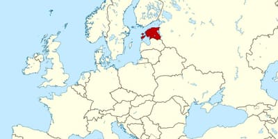Розташування Естонії на карті світу